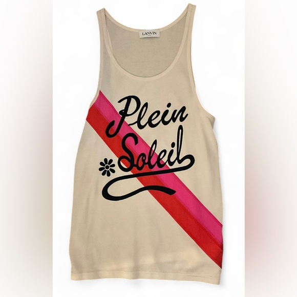 Lanvin Off-White Plein Soleil Creme Tank Top Men’s Size Medium